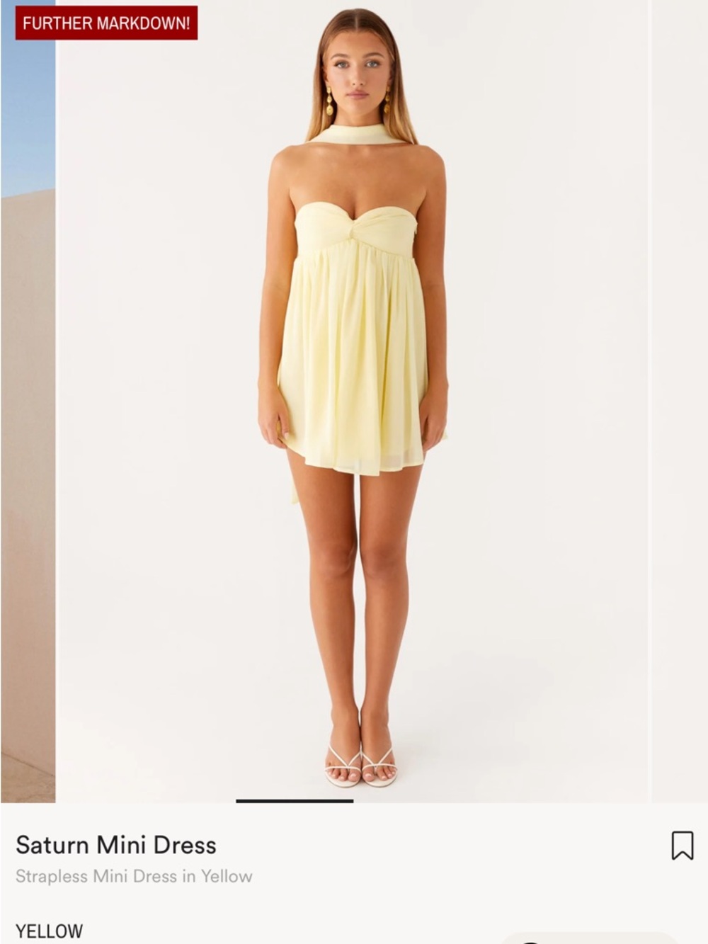 Peppermayo Saturn Mini Dress in Soft Yellow